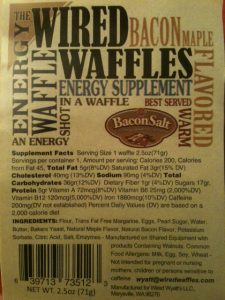 Wired Waffles Label Nutrition Facts